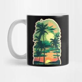 sunset palm tree Mug